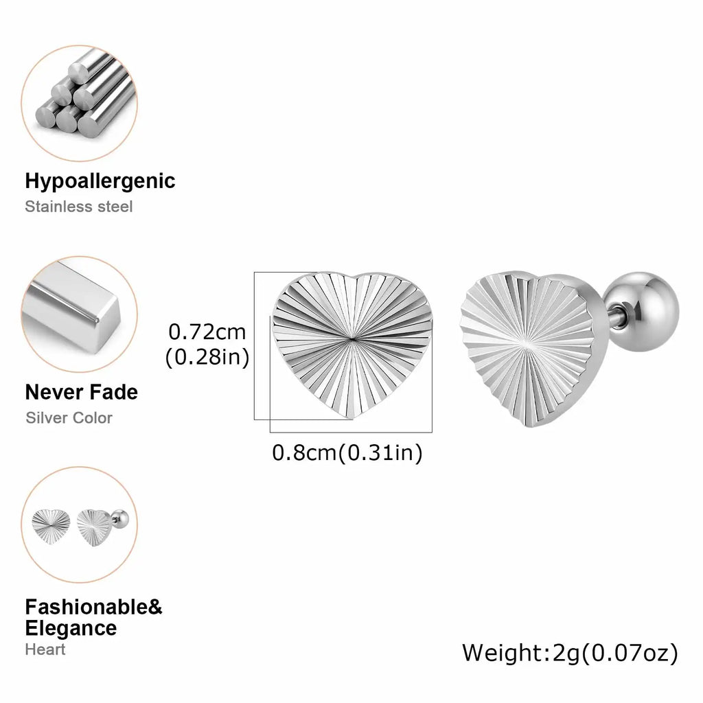 Meaeguet Heart Stud Earrings – Waterproof Stainless Steel Stud Earrings SPOT