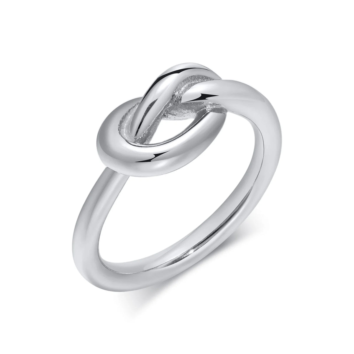 Love Knot Ring – 18K Gold Plated Stainless Steel Stacking Ring Stacking Ring SPOT Silver Color US Size 06