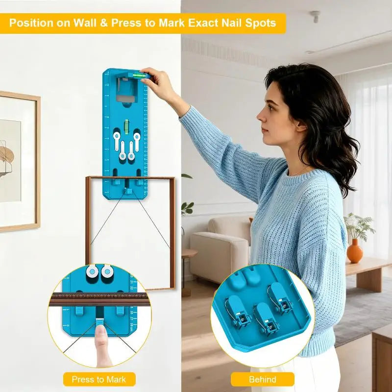 Picture Frame Hanging Kit with Built-In Level | Wall Décor Tool Wall Hanging Tool SPOT