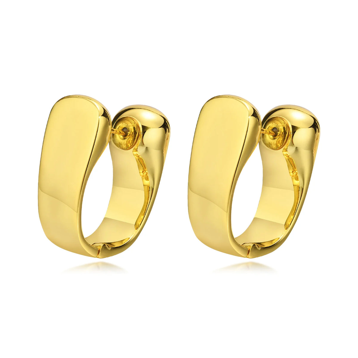 14K Gold Plated Geometric Huggie Hoop Earrings | Hypoallergenic Huggie Hoop Earrings SPOT Default Title