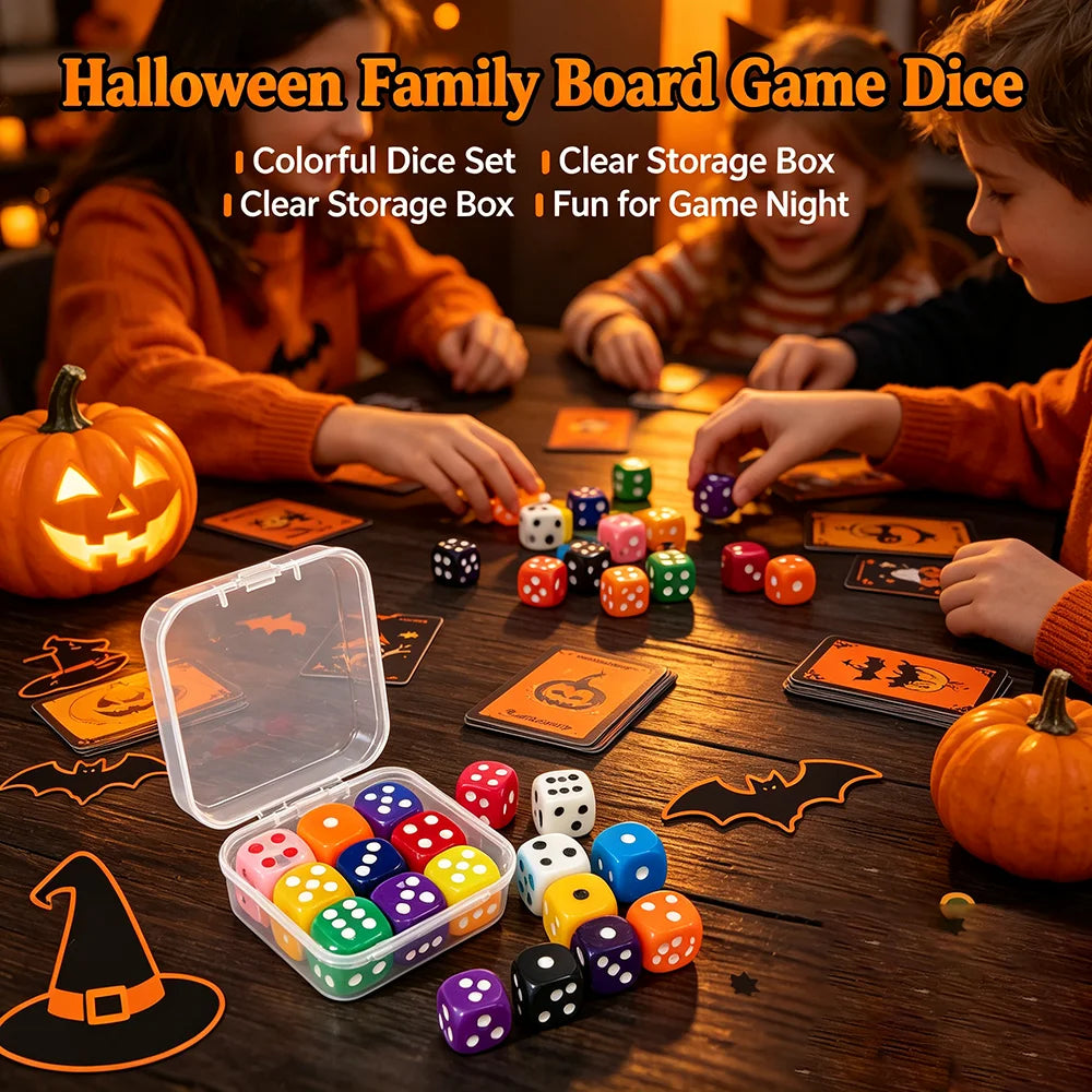 9-Piece 14mm Transparent Boxed Dice Set – Board Game Dice Board Game Dice Set SPOT