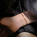 18K Gold Plated Half Chain Bangle Bracelet | Women's Cuff Bangle Bracelet SPOT Default Title