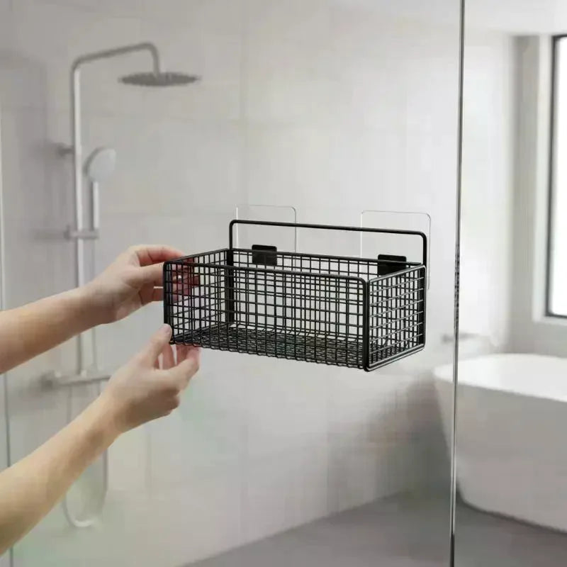 Wall-Mounted Mesh Basket – Dormitory & Bedside Organizer Hanging Storage Basket SPOT