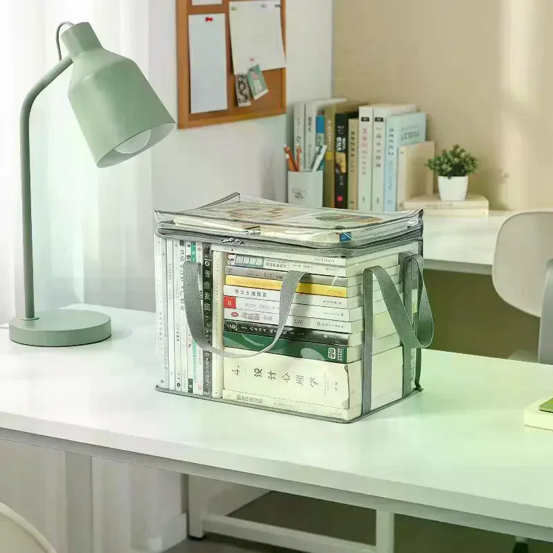 Clear PVC Book Storage Box – Waterproof Foldable Organizer Storage Box SPOT