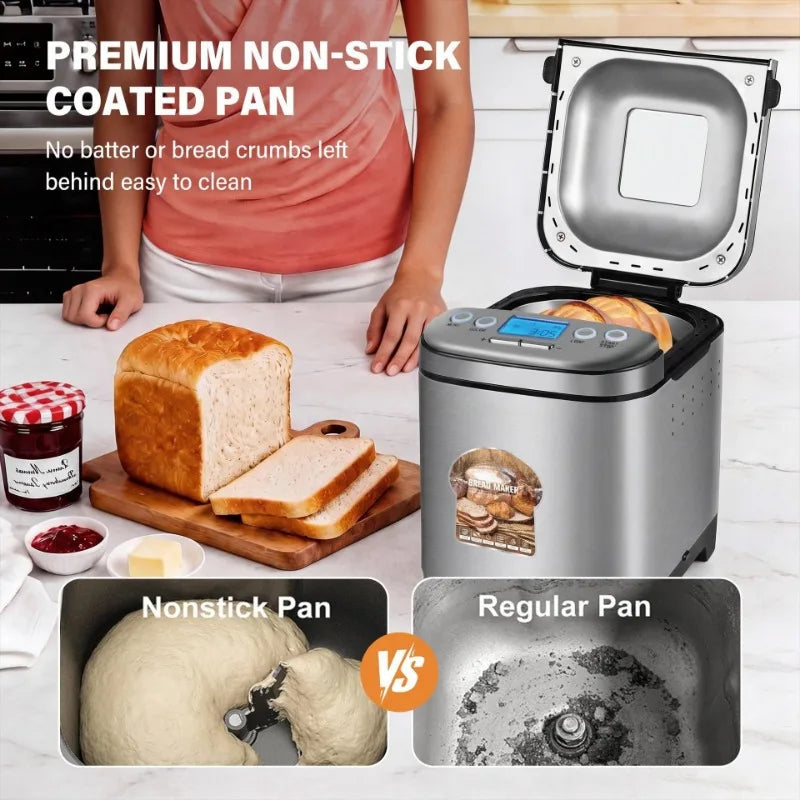Automatic Bread Maker – LCD Display & 12 Preset Programs Bread Maker Machine SPOT