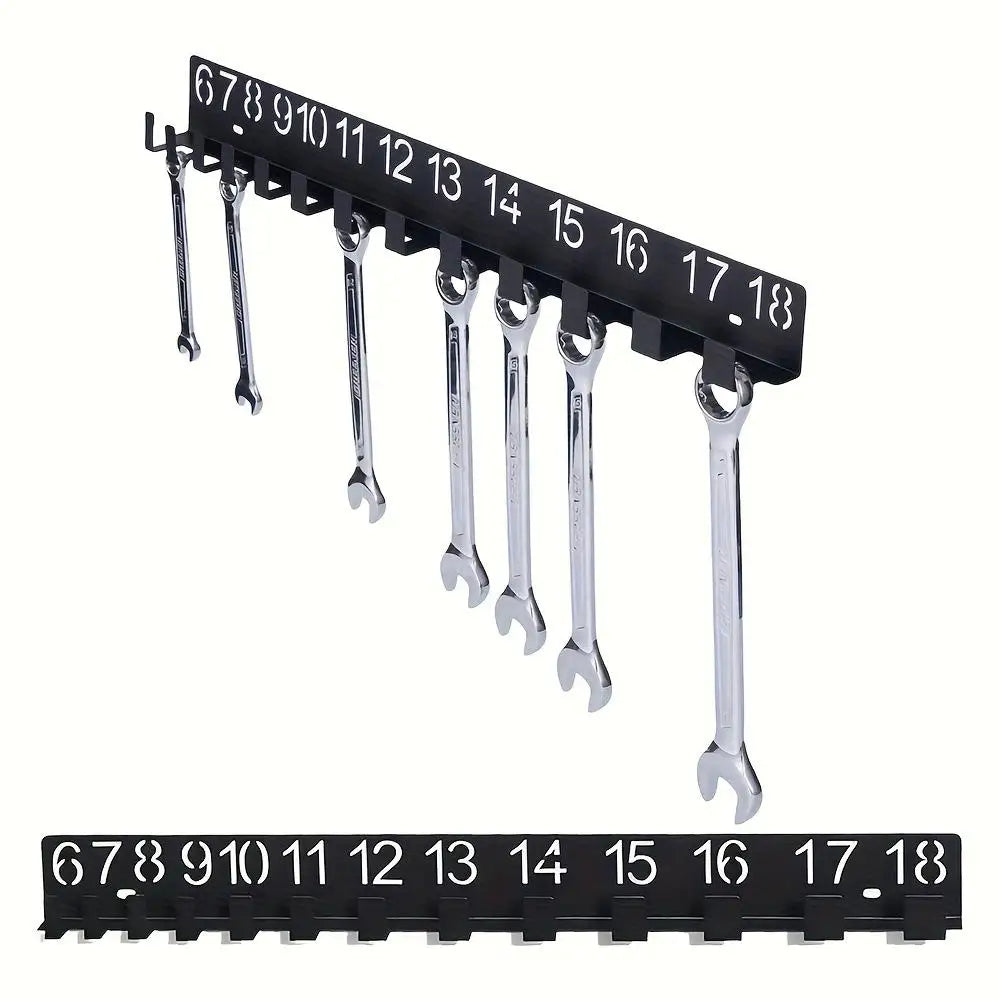 Wall-Mounted Wrench Organizer Rack – Numbered Steel Tool Holder Tool Organizer Rack SPOT