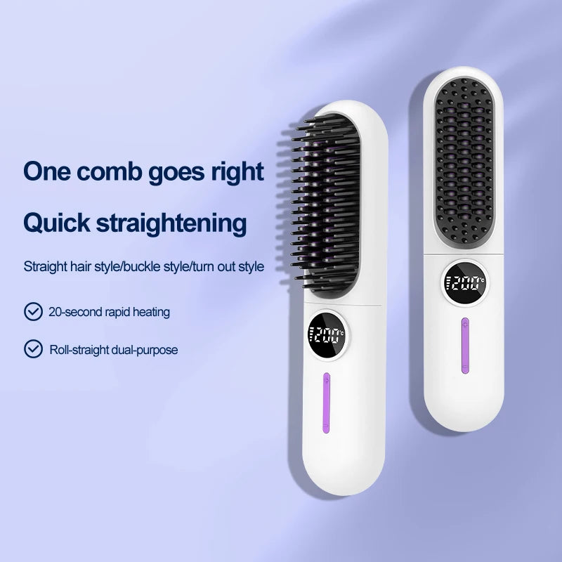 Cordless Electric Hair Straightening Comb – 5600mAh Rechargeable Hair Straightening Comb SPOT