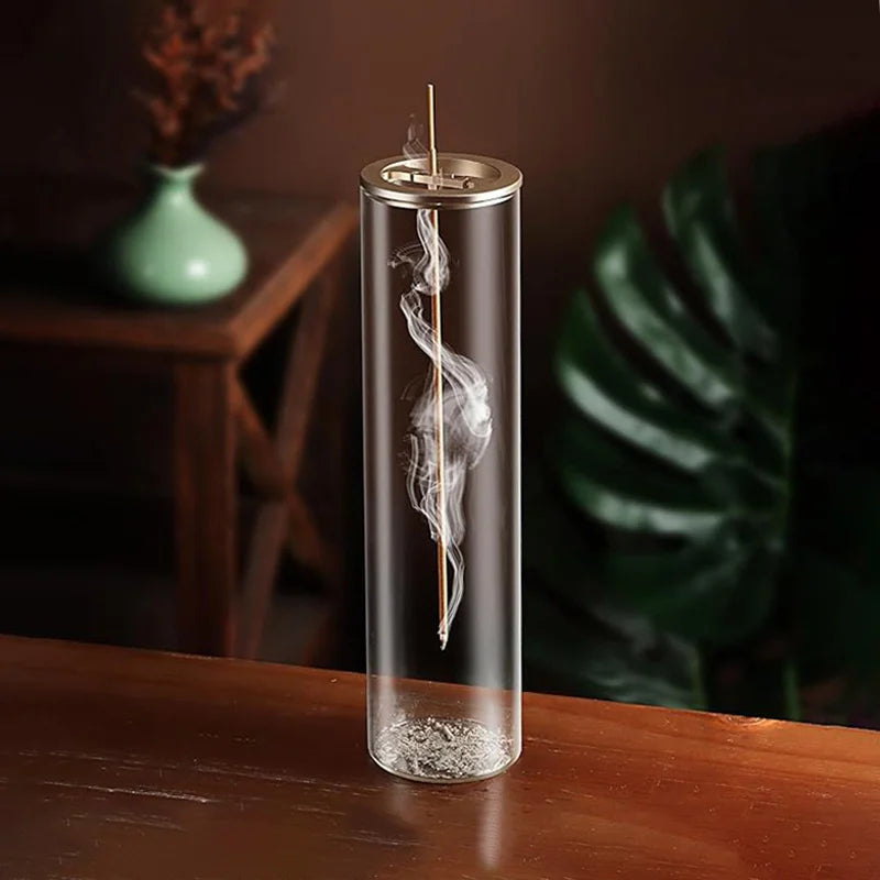 Glass Incense Holder & Ash Catcher Tray – Meditation Décor Incense Holder SPOT
