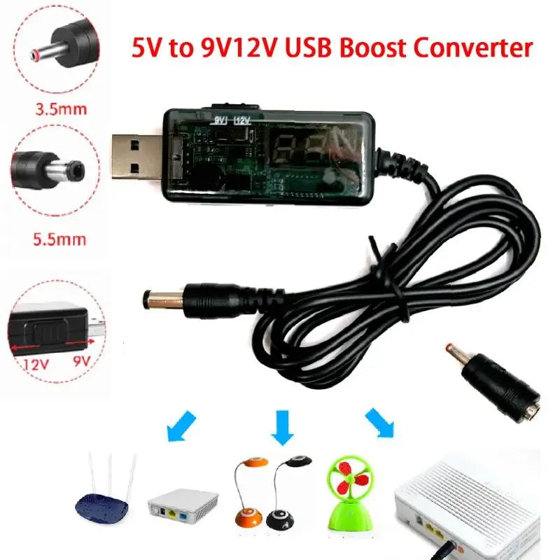 USB Step-Up Boost Converter Cable 5V to 9V 12V DC DC Step-Up Converter SPOT Default Title
