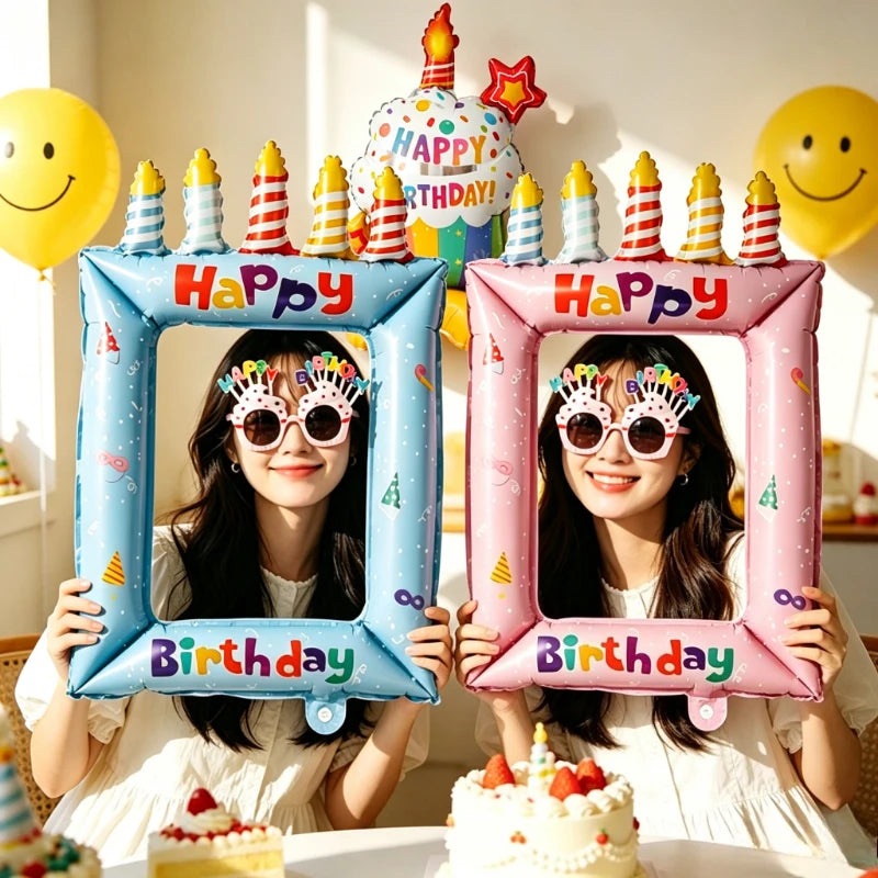 Happy Birthday Colorful Balloon Stand & Cake Balloon Set Party Balloon Set SPOT
