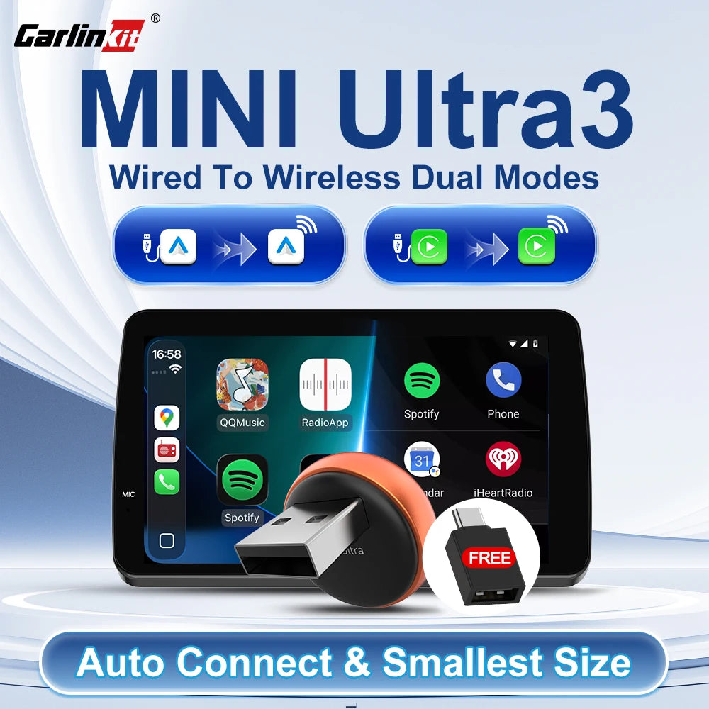 CarlinKit 5.0 Wireless CarPlay & Android Auto Adapter – Plug & Play Wireless CarPlay Adapter SPOT