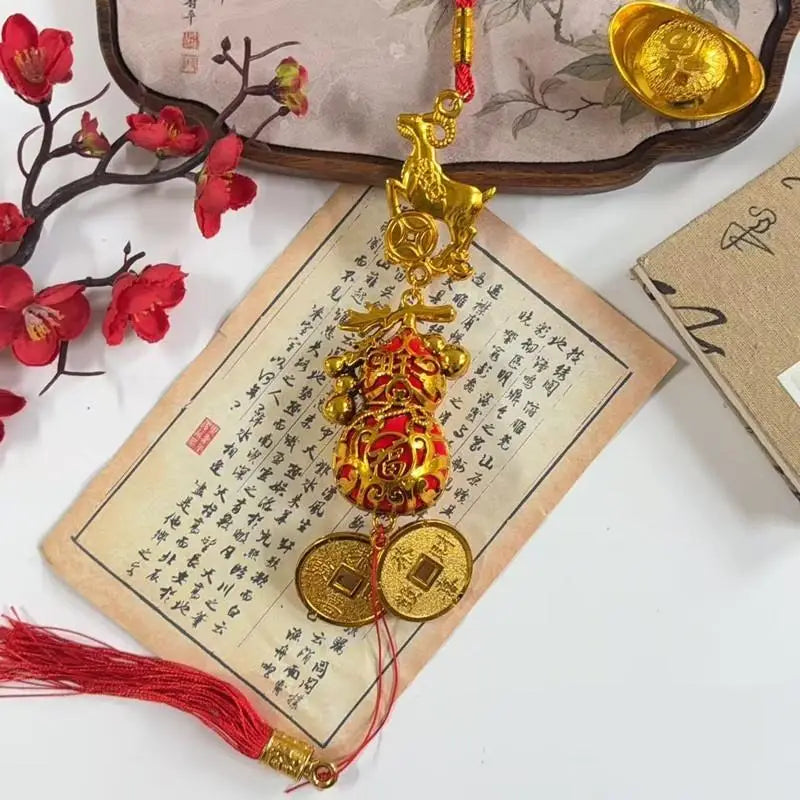 2027 Chinese New Year Goat Lucky Hanging Ornament Red Tassel Holiday Hanging Ornament SPOT