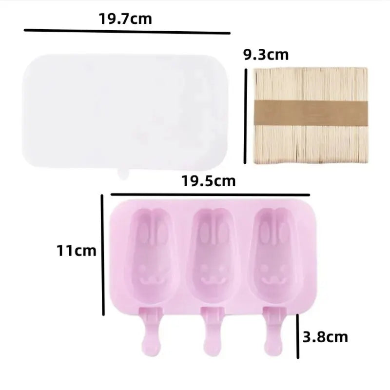 Silicone Popsicle Molds with Lid – Cute Cartoon DIY Ice Lolly Popsicle Mold SPOT
