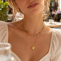 18K Gold Flower Pendant Necklace – Dainty Floral Charm Women Pendant Necklace SPOT NC-3102G-NC-3072GH01