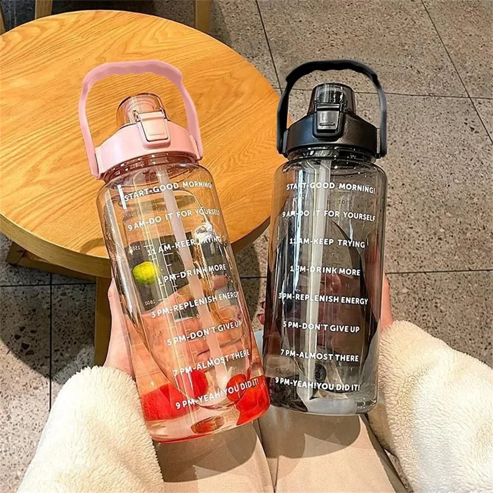 2L Time Marker Water Bottle – Leak-Proof, BPA-Free, with Stickers Water Bottle SPOT