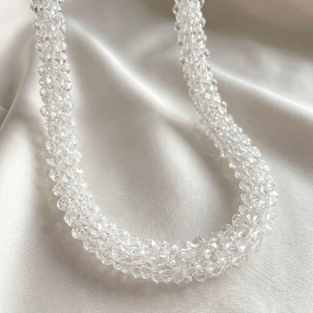 Chunky Crystal Beaded Choker Necklace – Multi-Color Women's Gift Beaded Choker Necklace SPOT