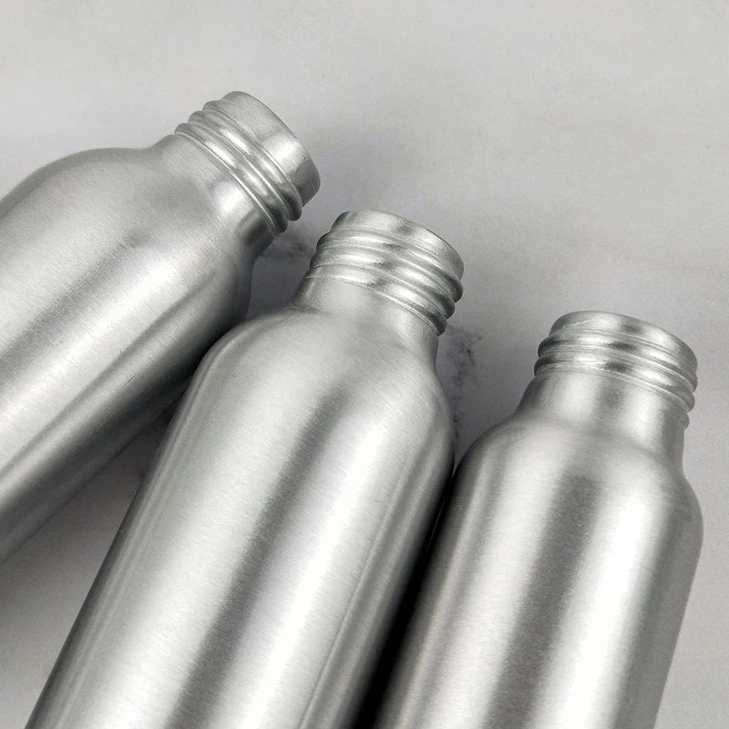 Silver Aluminum Refillable Bottle 30ml–250ml | Screw Cap Refillable Travel Bottle SPOT
