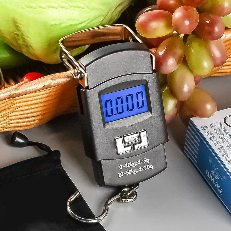 50kg Portable Digital Luggage Scale – LCD Hook Scale Digital Luggage Scale SPOT