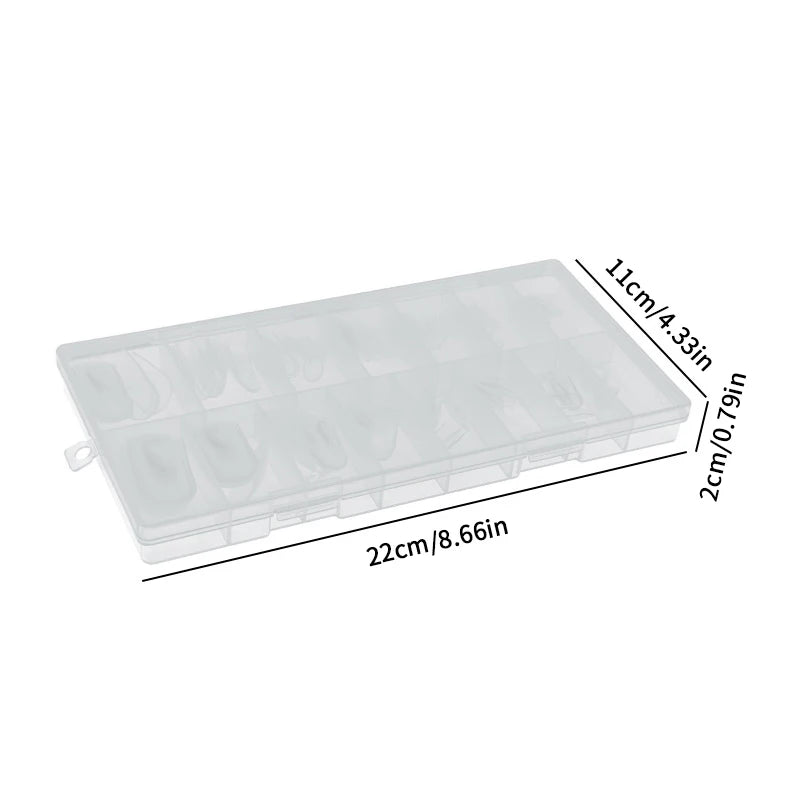 180-Pc Sandwich Dual Nail Forms – Coffin & Almond, 15 Sizes Nail Extension Forms SPOT