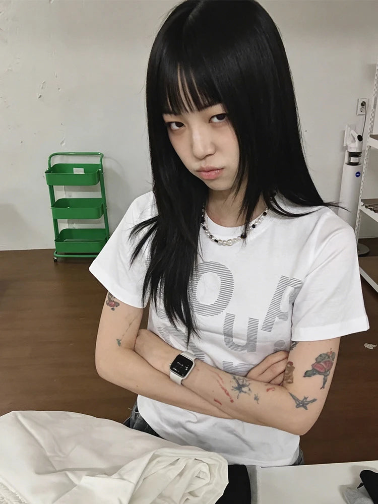 Women's Y2K Graphic Tee – Korean Japanese Streetwear T-Shirt Graphic T-Shirt SPOT