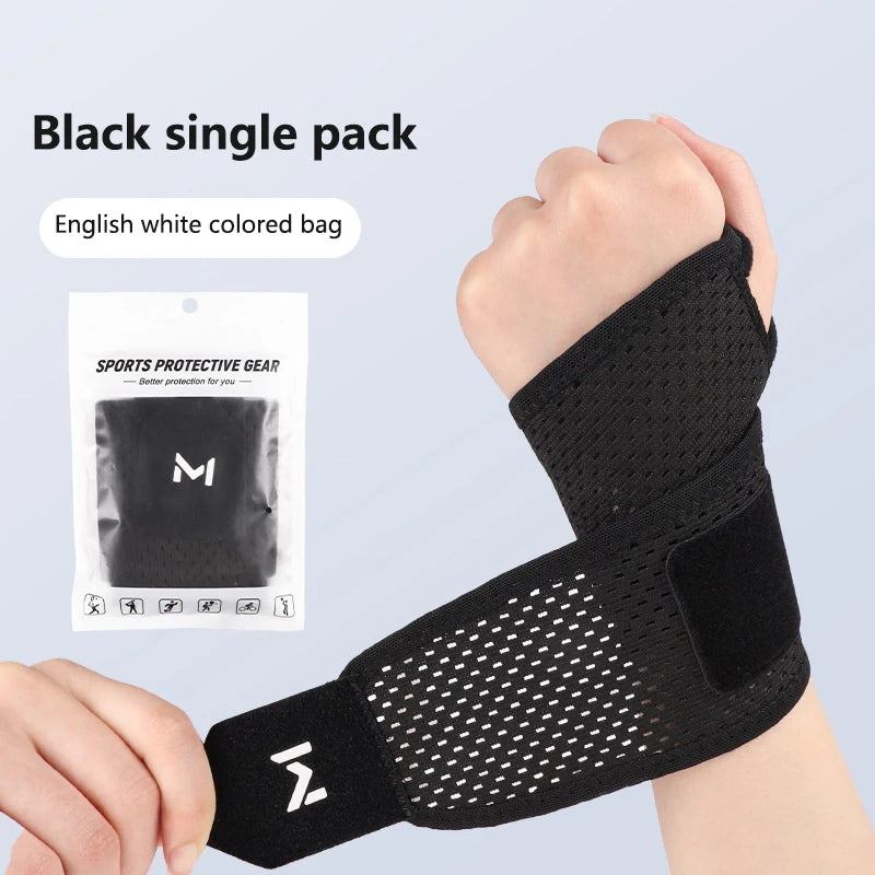 Breathable Adjustable Wrist Support Brace – Compression Wrap Wrist Support Brace SPOT Black