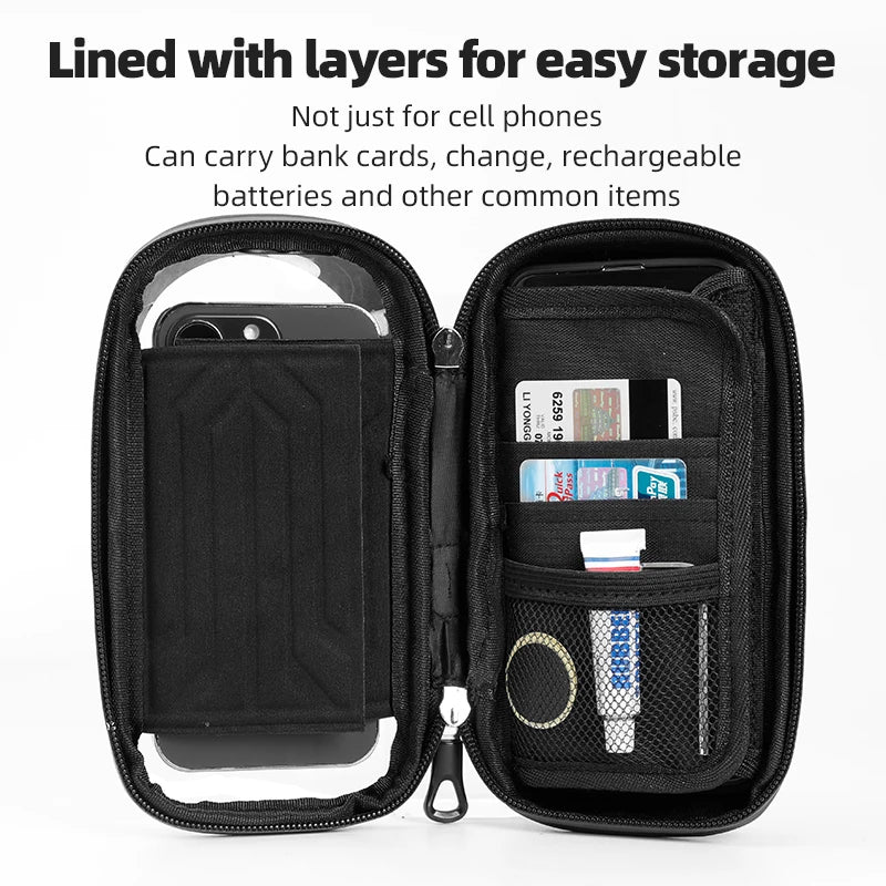 Waterproof Bike Phone Bag – Touch Screen Handlebar Mount Holder Handlebar Phone Bag SPOT