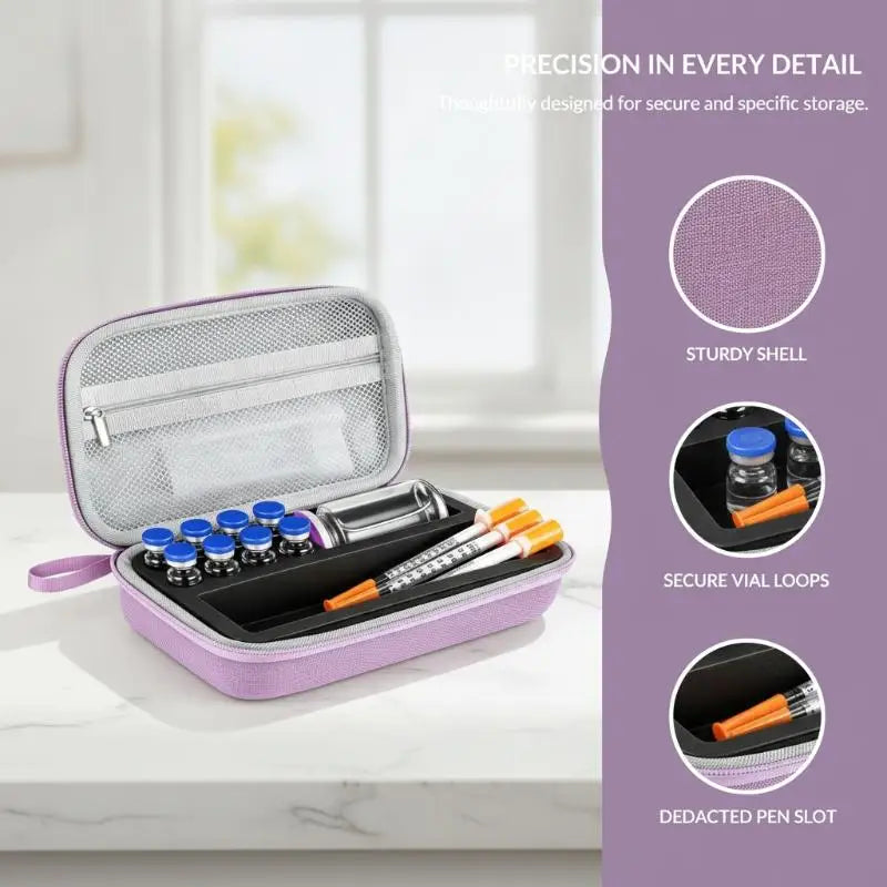 Hard Shell EVA Vial Storage Case – Waterproof Travel Organizer Medical Supply Organizer SPOT