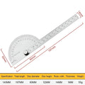 Stainless Steel Protractor Angle Ruler – 180° Goniometer Tool Angle Measuring Ruler SPOT 14CM