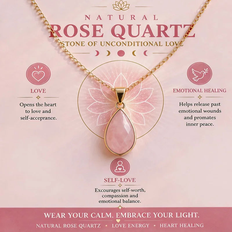 Meaeguet Pink Crystal Waterdrop Pendant Necklace | Stainless Steel Pendant Necklace SPOT Default Title