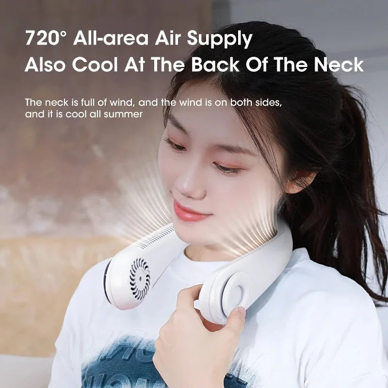 Hands-Free Neck Fan 5000mAh Rechargeable Leafless Portable Wearable Neck Fan SPOT