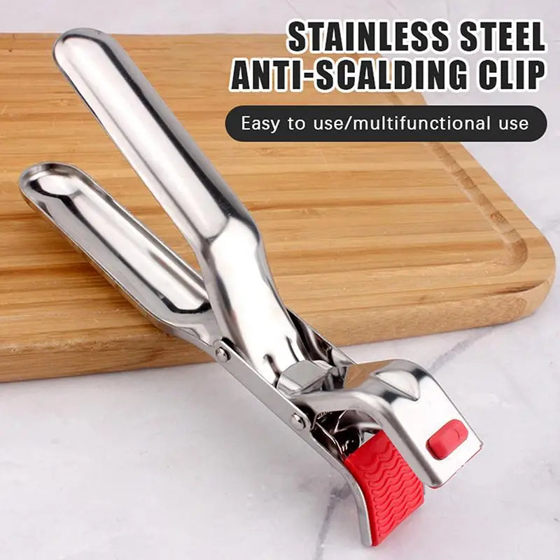Stainless Steel Hot Bowl Holder Clip & Dish Gripper Tongs Kitchen Gripper Tongs SPOT