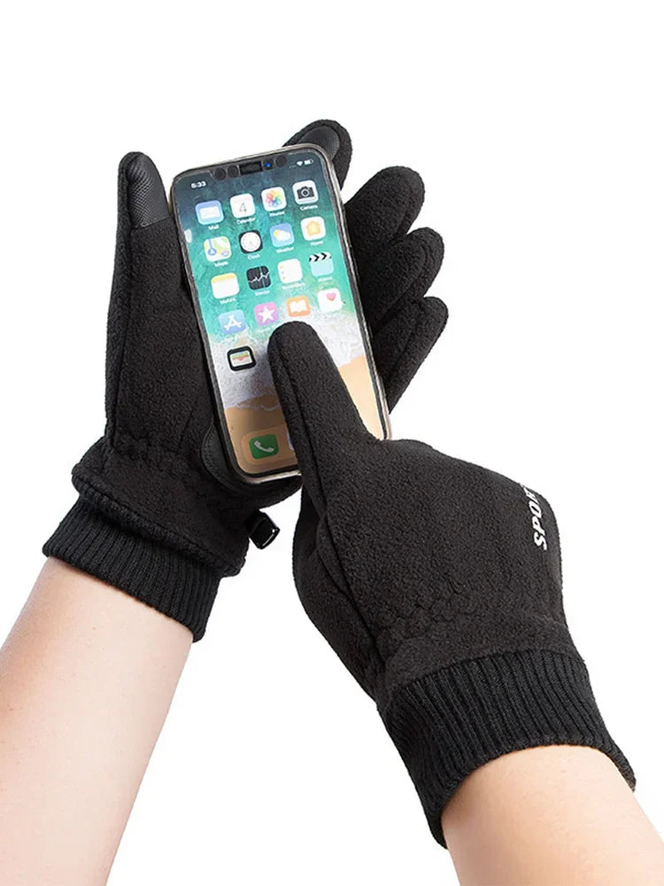 Fleece-Lined Touchscreen Winter Gloves – Windproof Unisex Winter Touchscreen Gloves SPOT