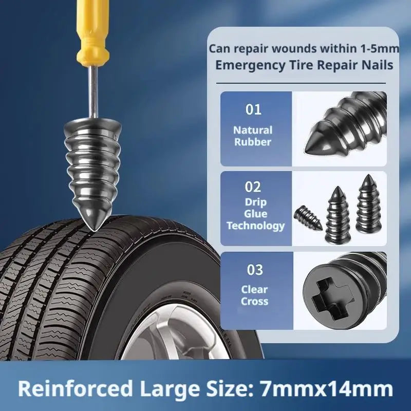 Tubeless Tire Repair Rubber Screw Kit – Car, Moto & ATV Tire Repair Kit SPOT