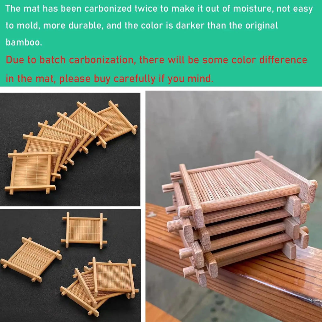 6-Piece Bamboo Coasters for Kung Fu Tea & Espresso Cups Bamboo Cup Coasters SPOT