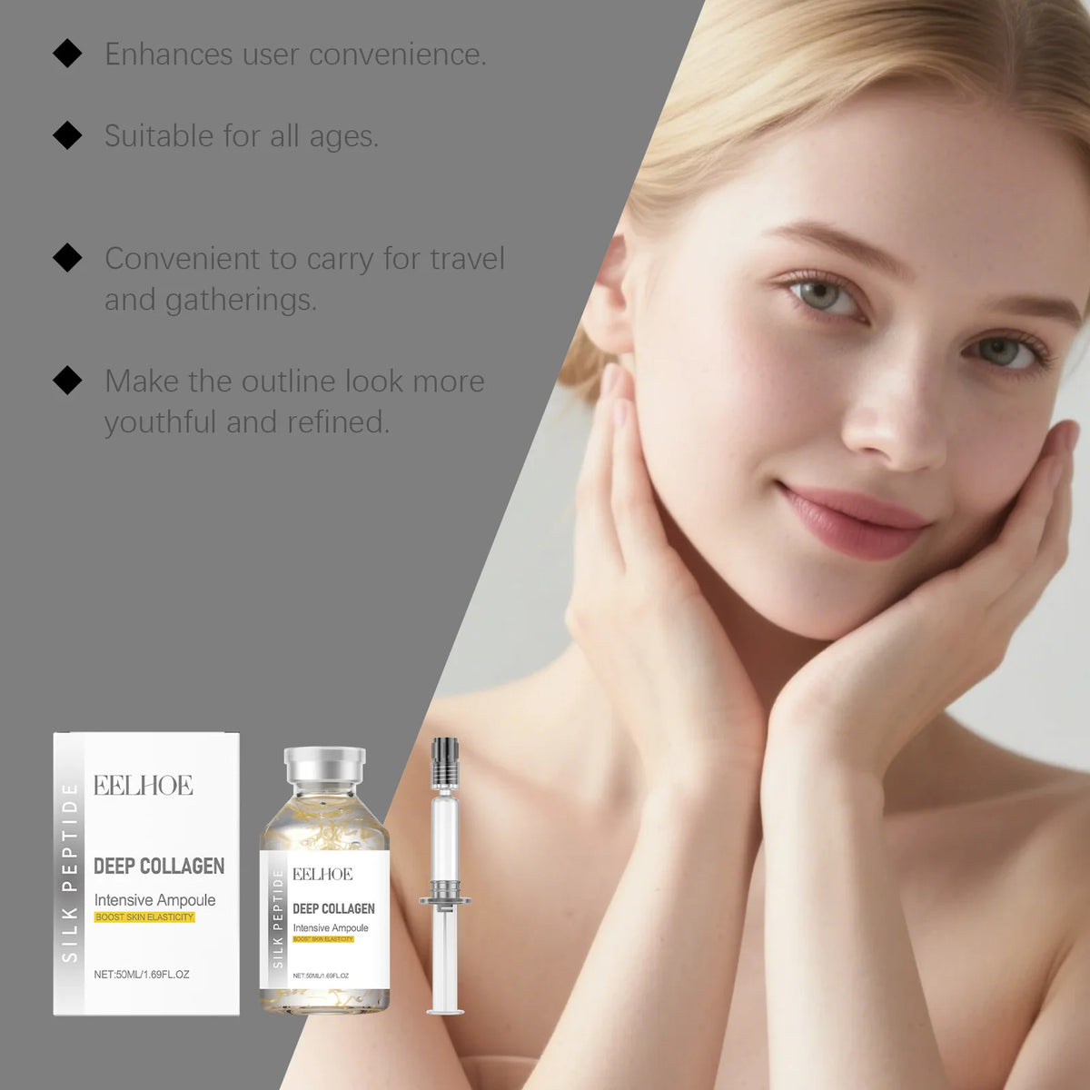 Eelhoe Silk Peptide Lifting Ampoule Face Serum 50ml Face Lifting Serum SPOT