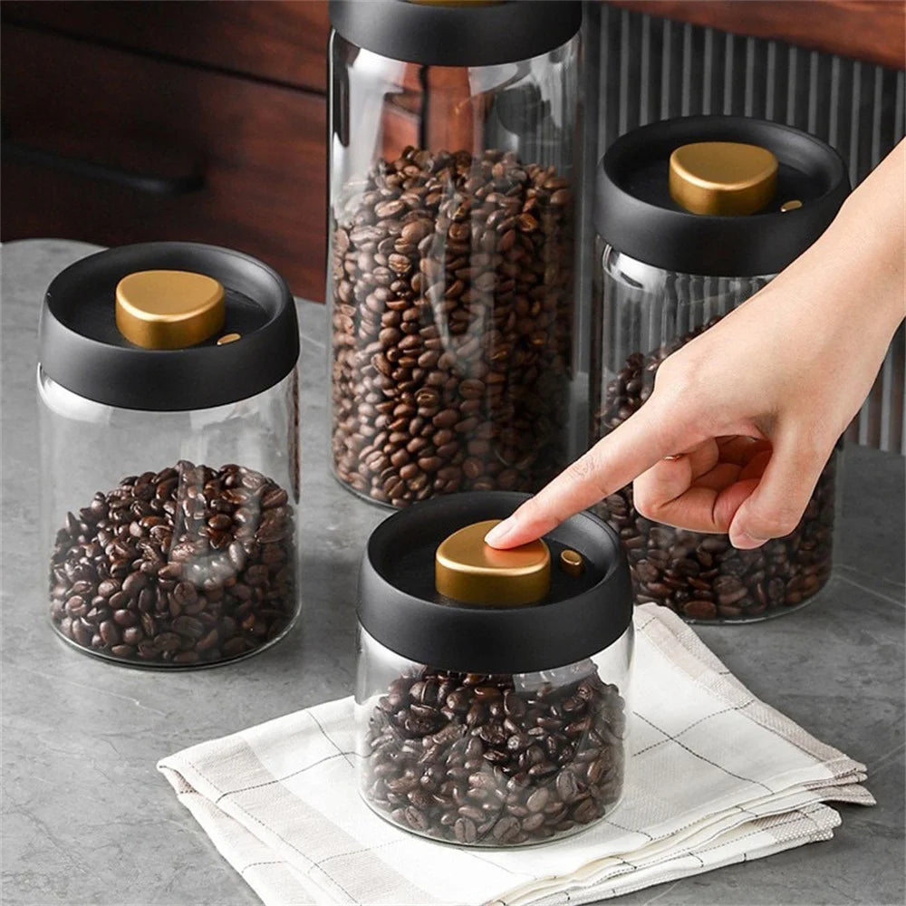 Glass Vacuum Sealed Storage Jar – Coffee Beans & Tea Glass Storage Jar SPOT