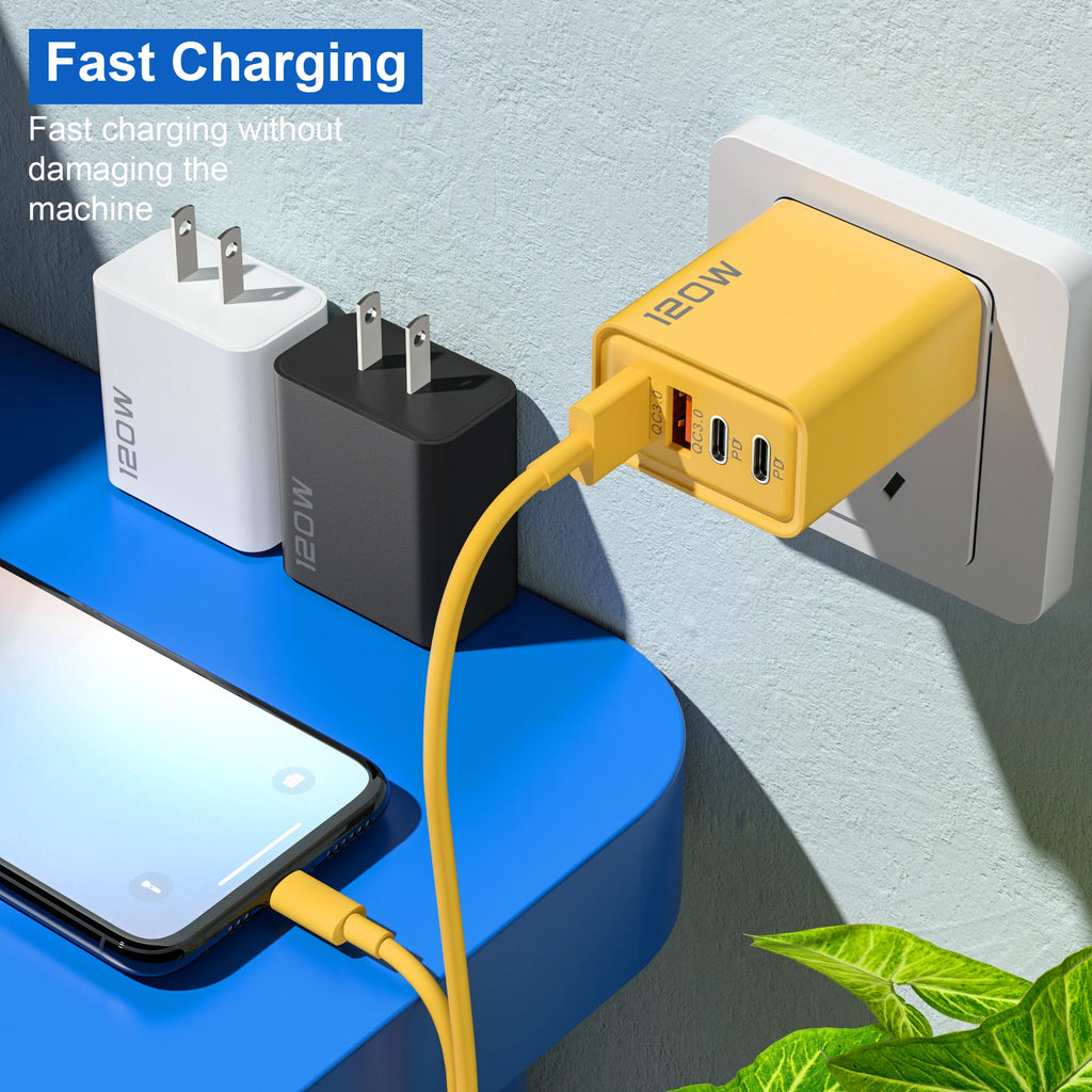 4-Port 120W USB-C Fast Charger | PD & Quick Charge 3.0 USB-C Wall Charger SPOT