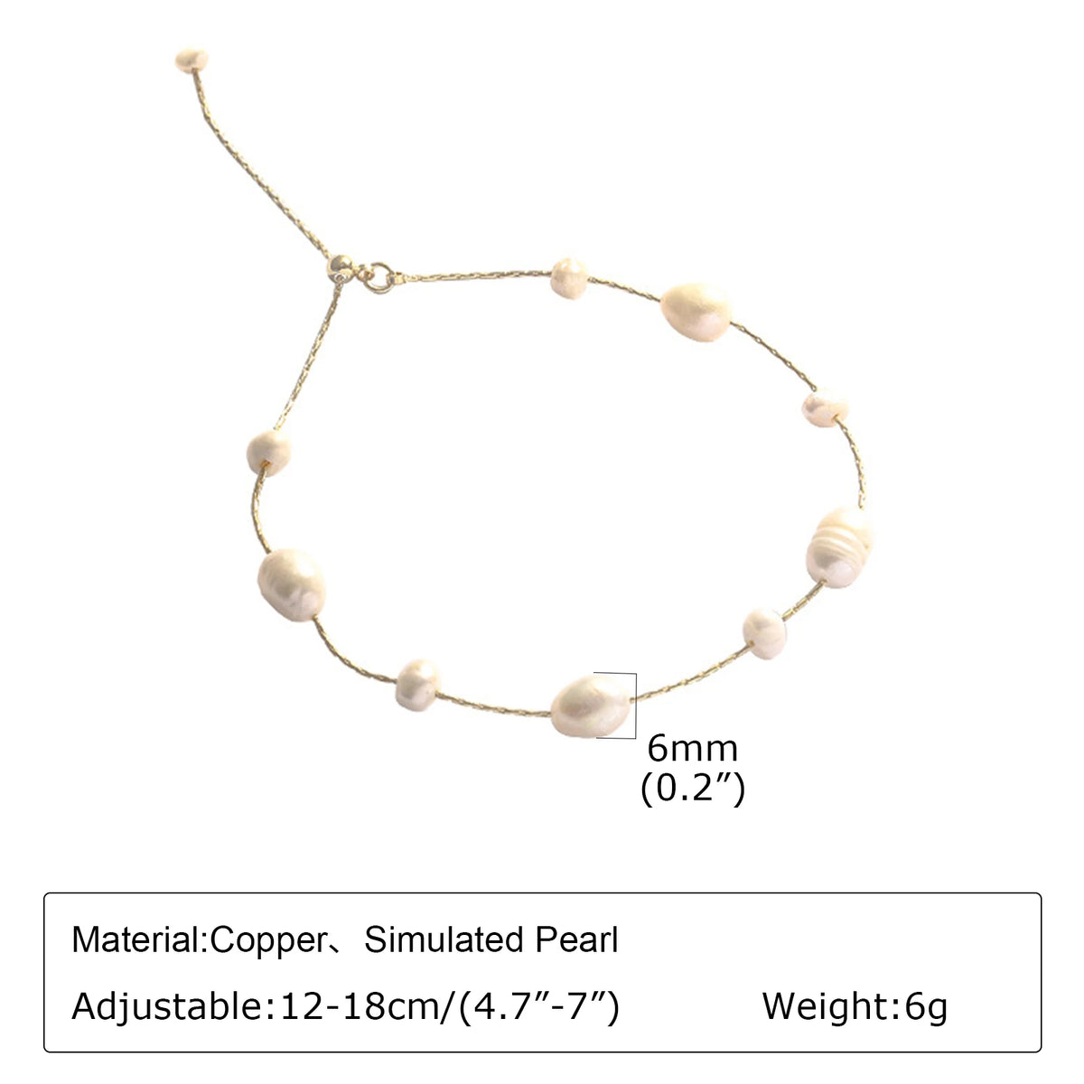 Dainty Pearl Bead Gold Chain Bracelet – Elegant Women's Gift Pearl Chain Bracelet SPOT