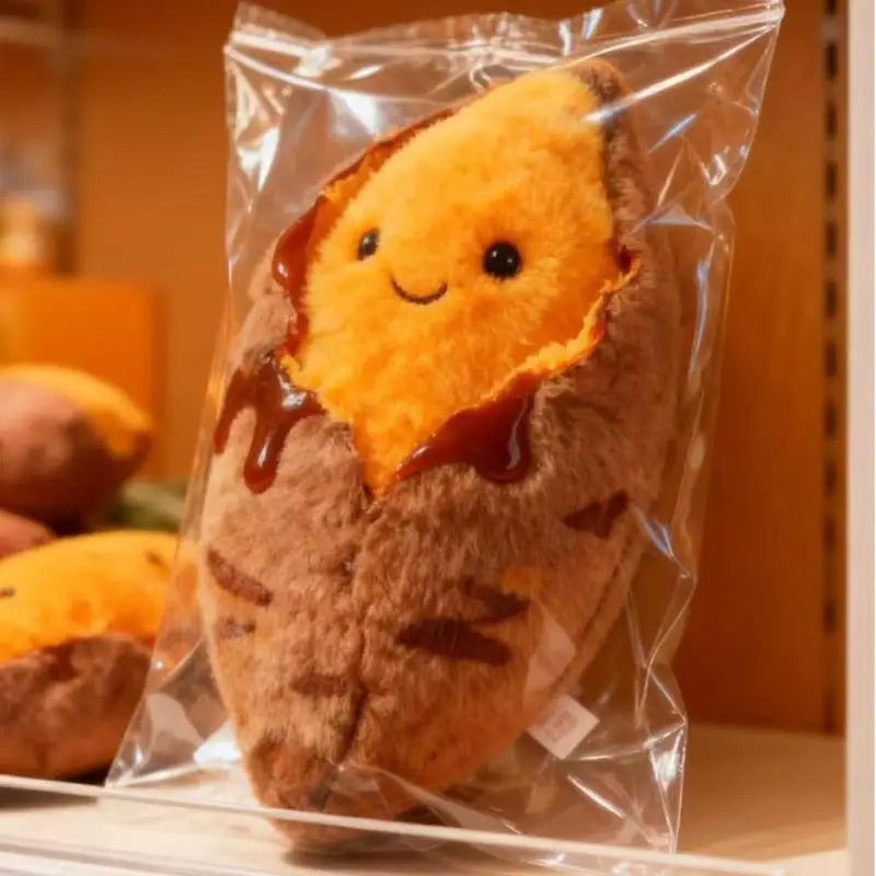 Roasted Sweet Potato Plush Keychain – Cute Food Stuffed Charm Plush Keychain Charm SPOT
