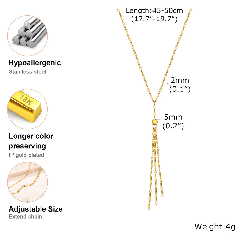 Sparkly Lariat Y Necklace – Gold Tassel Pendant for Women Pendant Necklace SPOT