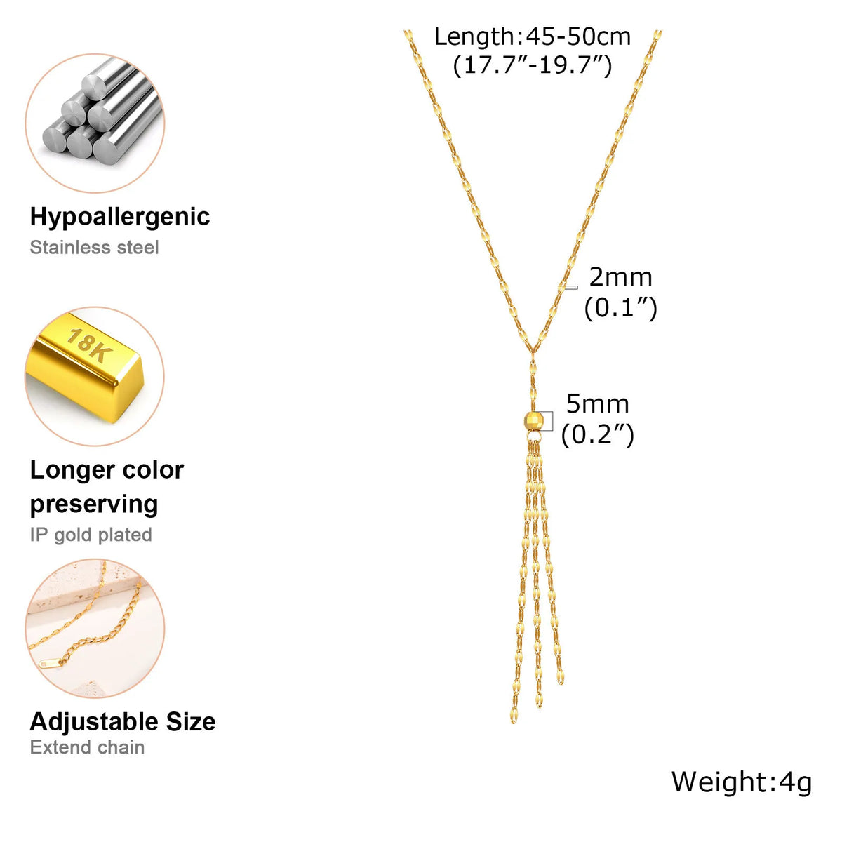 Sparkly Lariat Y Necklace – Gold Tassel Pendant for Women Pendant Necklace SPOT