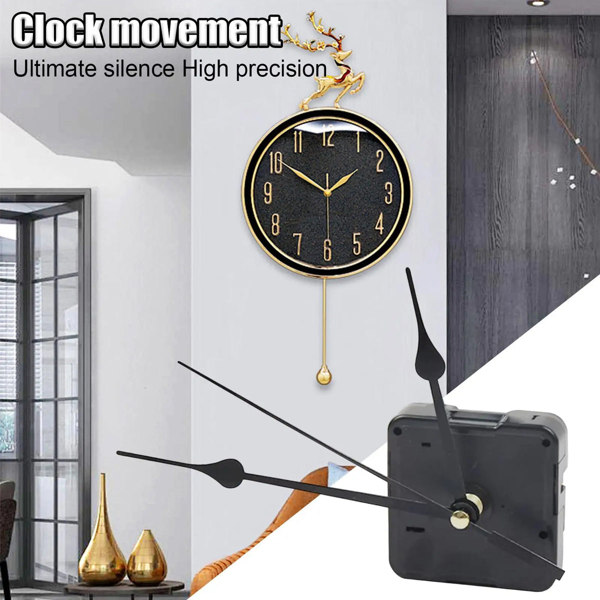 Silent Wall Clock Movement Mechanism – Battery DIY Repair Kit Clock Movement Kit SPOT Default Title