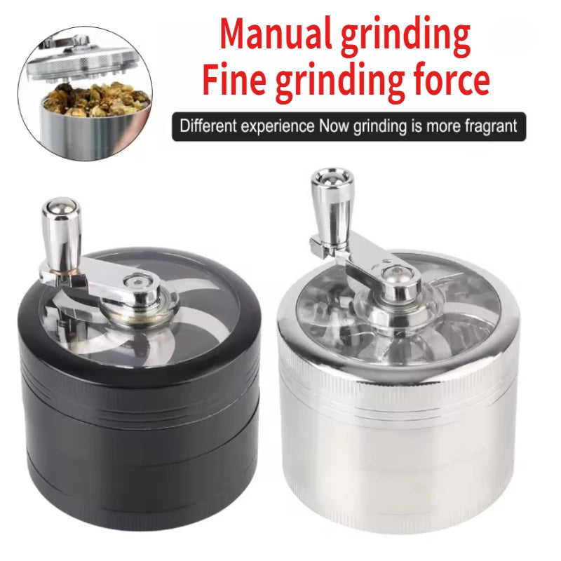 Manual Zinc Alloy Herb & Spice Grinder – Hand Crank Mill Herb Spice Grinder SPOT