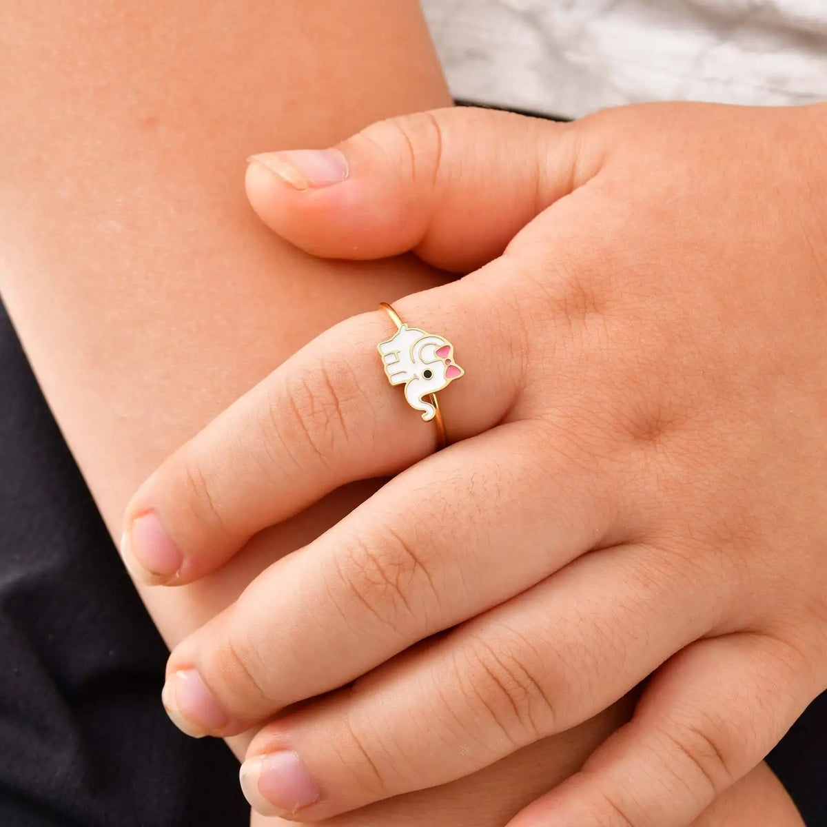 Red Enamel Adjustable Ring – 18K Gold Kids & Women Gift Fashion Ring SPOT