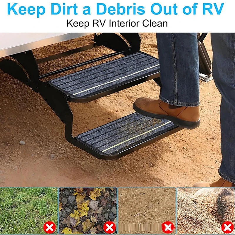 Campervan Door Step Mat – Non-Slip Carpet & Reflective Strip Vehicle Step Mat SPOT
