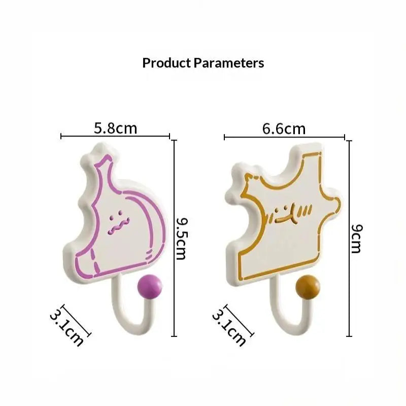 3-Pack Cartoon Food Adhesive Wall Hooks – No-Drill Kitchen Adhesive Wall Hooks SPOT