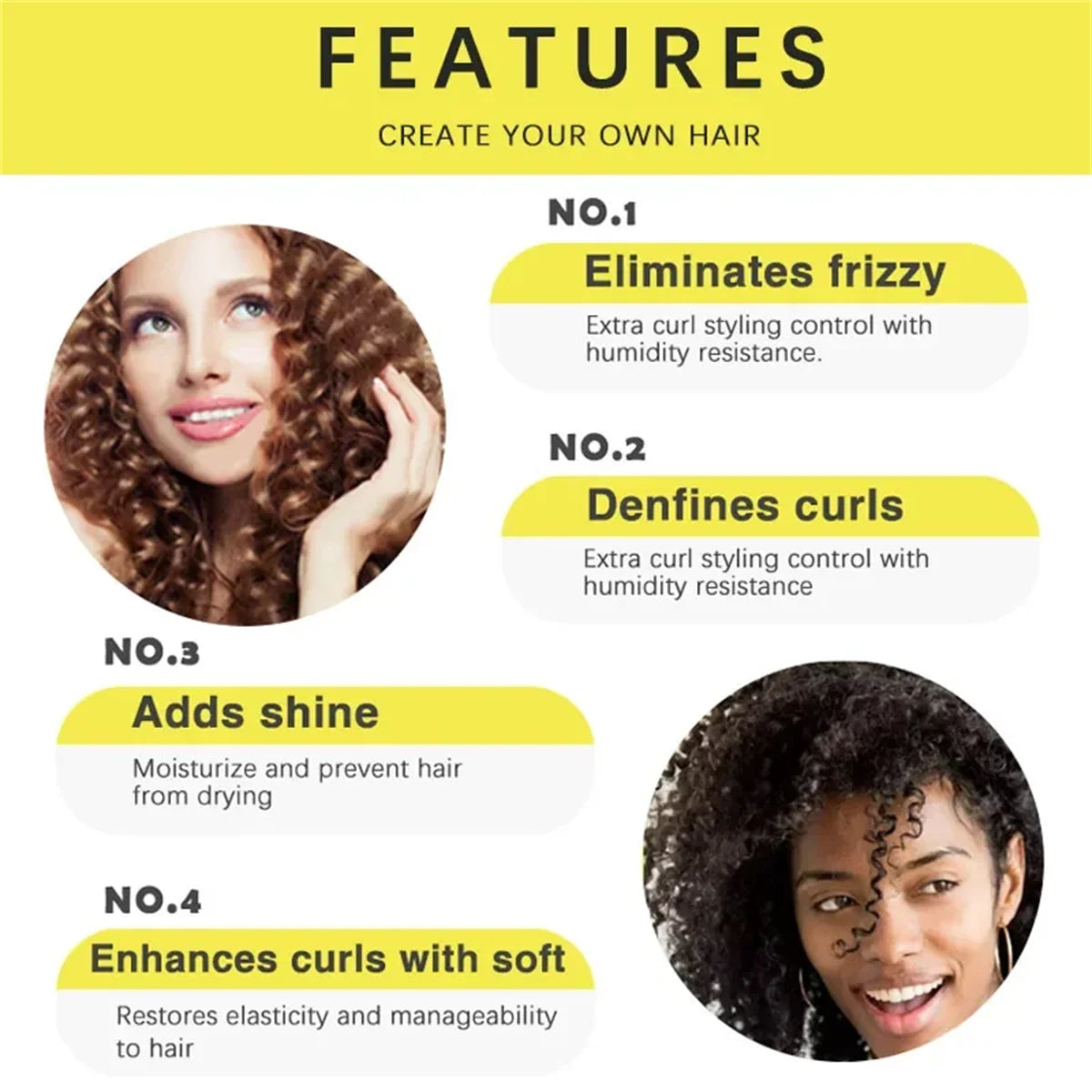 Goiple Curl Defining Cream – Frizz Control & Curl Enhancer Kit Curl Styling Cream SPOT