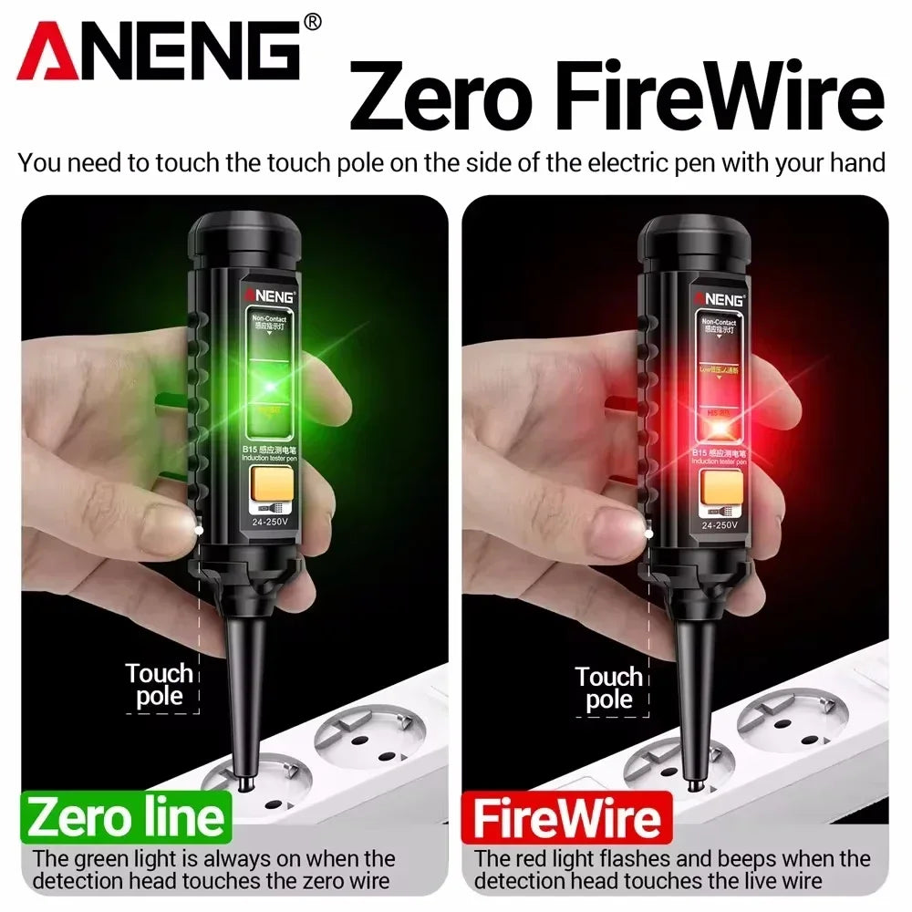 ANENG B15 Non-Contact Voltage Tester Pen AC/DC 24-250V Voltage Tester Pen SPOT