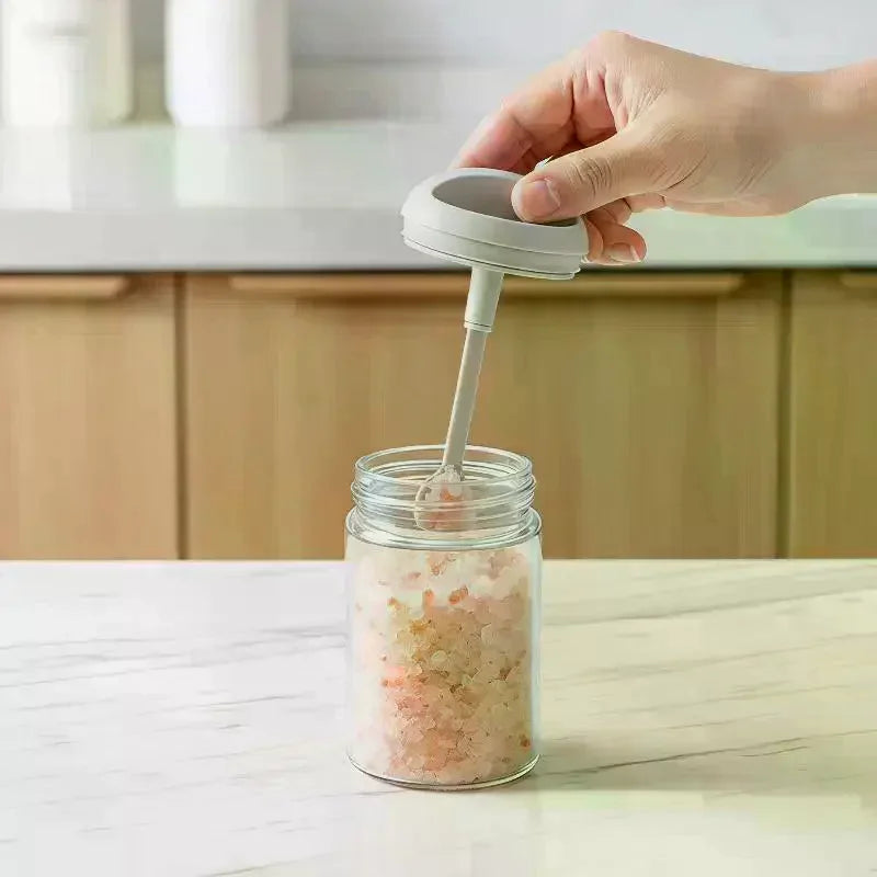 Airtight Glass Spice Jar with Spoon Lid – Moisture-Proof Storage Spice Storage Jar SPOT
