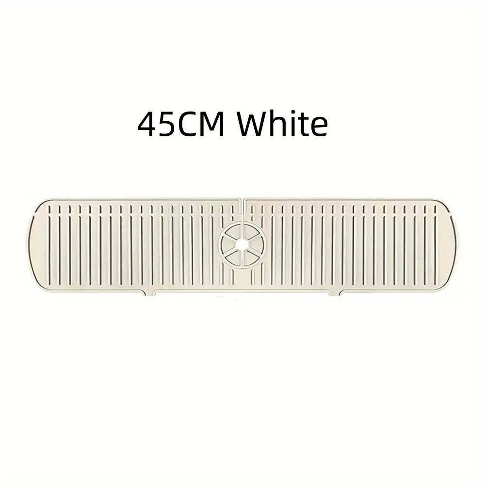 Silicone Sink Splash Guard Mat – Faucet Water Catcher Pad Sink Splash Guard Mat SPOT 45CM White